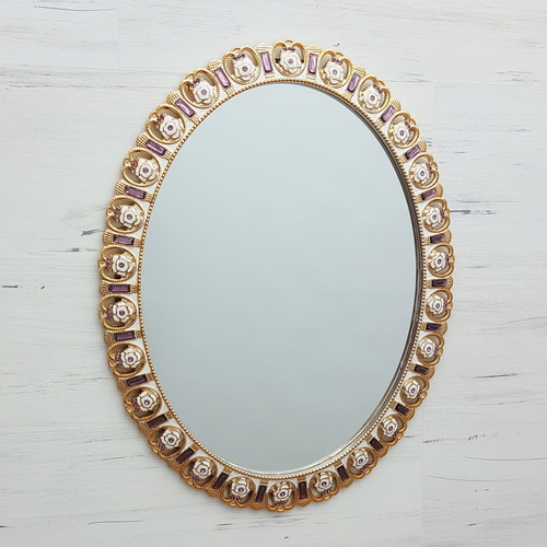 BnH 장미 타원 인테리어 거울 디자인 벽거울 8462